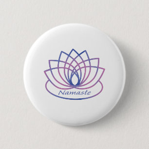 Namaste Lila und Rosa Lotus-Blume Button