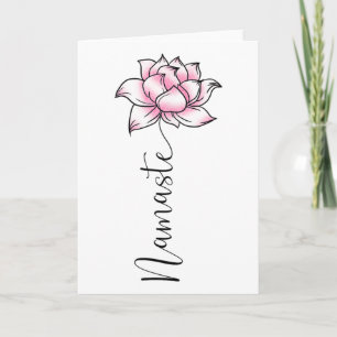 Namaste Lilly Lotus Rosa Blume Niedlich Hindi Yoga Karte
