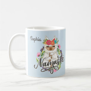 Namaste Llama Niedlicher Individuelle Name Kaffeetasse
