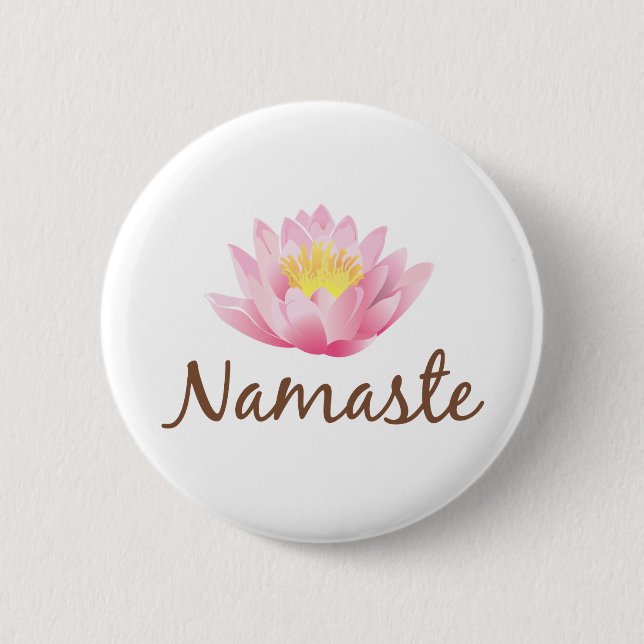 Namaste Lotos-Blumen-Yoga Button (Vorderseite)