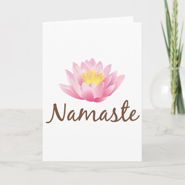 Namaste Lotos-Blumen-Yoga Karte (Vorderseite)