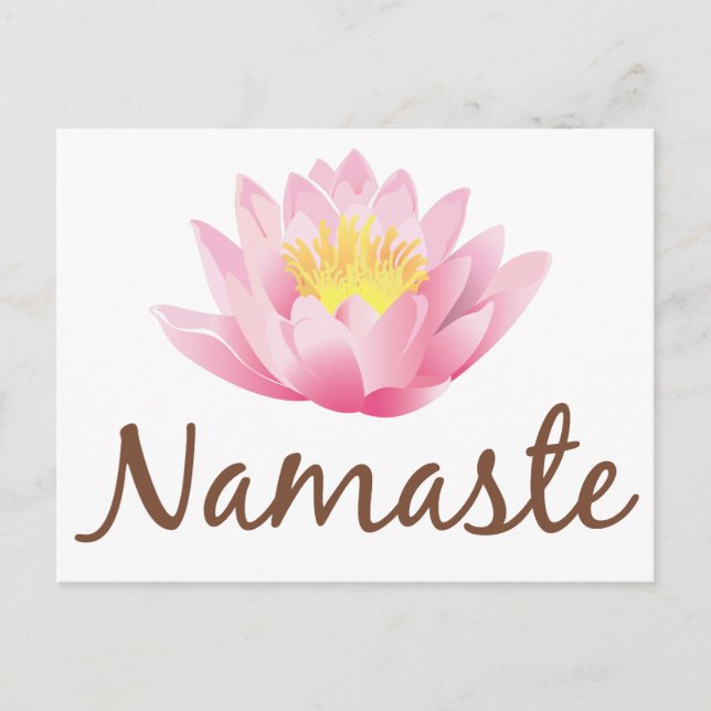 Namaste Lotos-Blumen-Yoga Postkarte (Vorderseite)