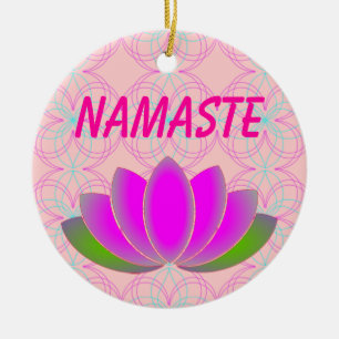 Namaste Lotosverzierung Keramikornament