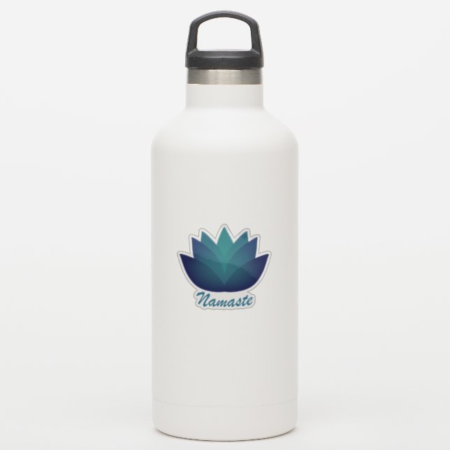 Namaste Lotus-Blume Aufkleber (Wassserflasche)