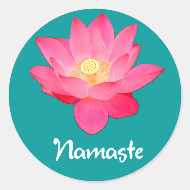 Namaste Lotus Blume Designgeschenke Runder Aufkleber (Vorderseite)