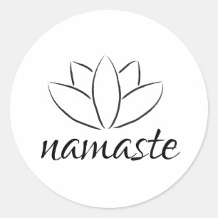 Namaste Lotus Blume Handgeschriebener Yoga Runder Aufkleber