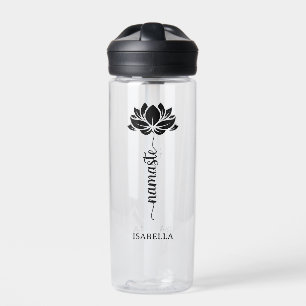 Namaste Lotus Blume Moderner Personalisierter Name Trinkflasche