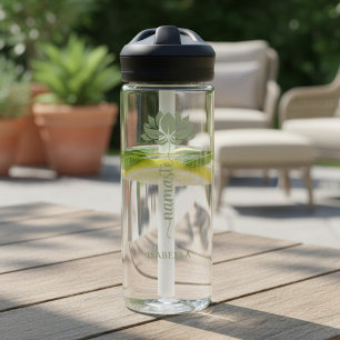 Namaste Lotus Blume Moderner Personalisierter Name Trinkflasche