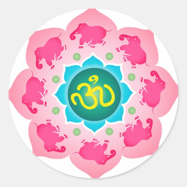 Namaste Lotus Blume Om Yoga Runder Aufkleber (Vorderseite)