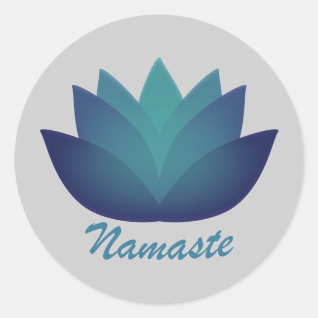 Namaste Lotus-Blume Runder Aufkleber (Vorderseite)