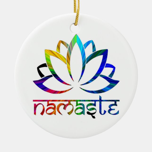 Namaste, Lotus-Blume, spirituell, Ornamente (Vorne)
