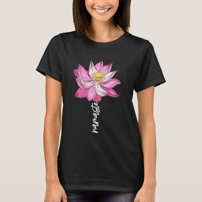 Namaste Lotus Blume Spirituelle Yoga Meditation T-Shirt (Vorderseite)
