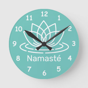 Namasté lotus Blume Yoga Meditation Wanduhr