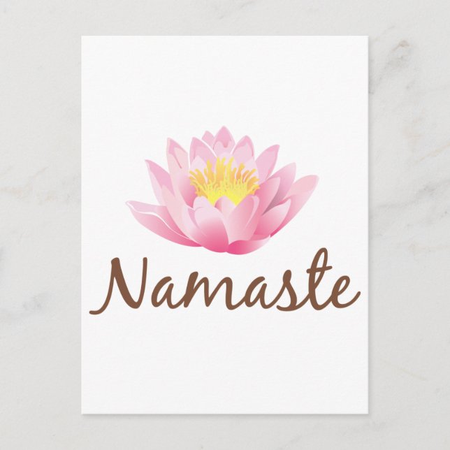 Namaste Lotus Blume Yoga Postkarte (Vorderseite)