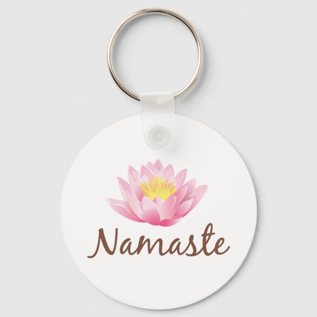 Namaste Lotus Blume Yoga Schlüsselanhänger (Vorderseite)