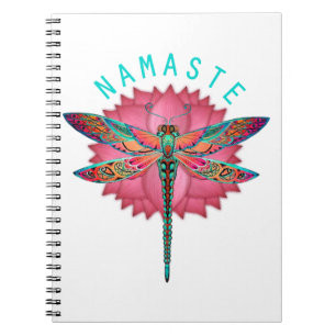Namaste Lotus Dragonfly Yoga Notizblock