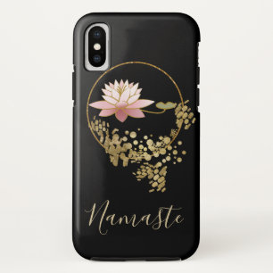 *~* Namaste Lotus Gold Glitzer Black Girl Zen Case-Mate iPhone Hülle