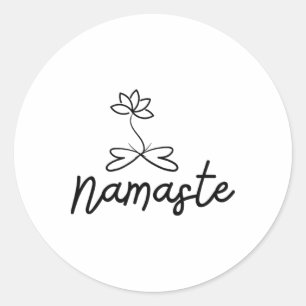 Namaste-Lotus-Motiv für Yoga-Meditation Spirituali Runder Aufkleber