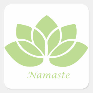 Namaste Lotus Quadratischer Aufkleber