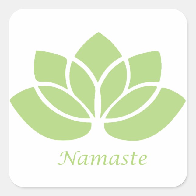 Namaste Lotus Quadratischer Aufkleber (Vorderseite)
