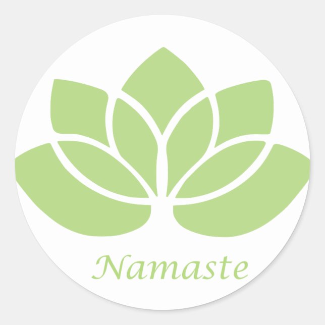Namaste Lotus Runder Aufkleber (Vorderseite)