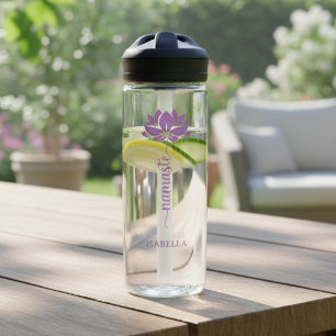 Namaste Lotusblume Moderne Personalisierte Name Trinkflasche