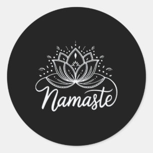 Namaste Lotusblumen-Meditations-Yoga-Mandala Runder Aufkleber