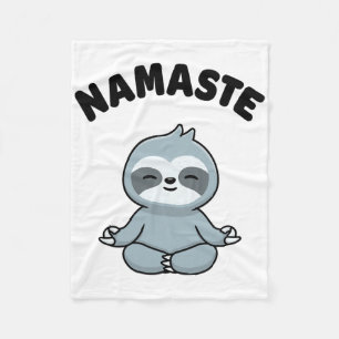 Namaste Lustig Süße Faultier Kawaii Yoga Faultier Fleecedecke