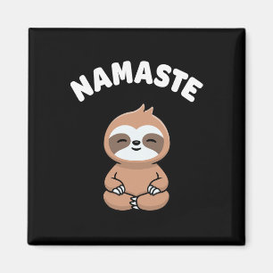 Namaste Lustiger Süßer Faultier Kawaii Yoga Faulti Magnet