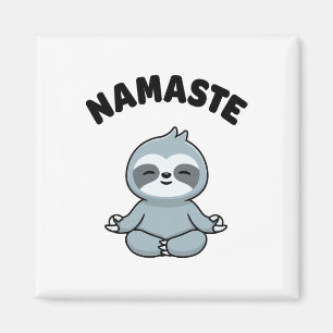 Namaste Lustiger Süßer Faultier Kawaii Yoga Faulti Magnet