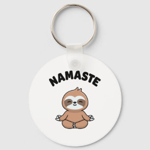 Namaste Lustiger Süßer Faultier Kawaii Yoga Faulti Schlüsselanhänger