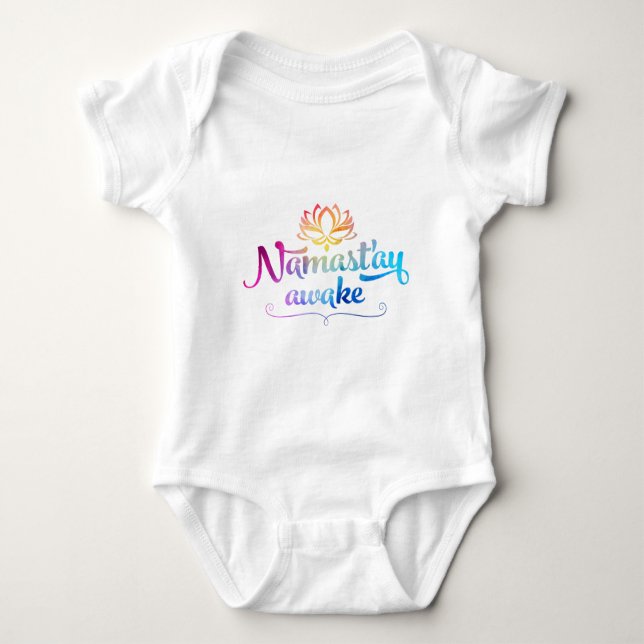 Namaste lustiger Zitat-Baby-Bodysuit Baby Strampler (Vorderseite)