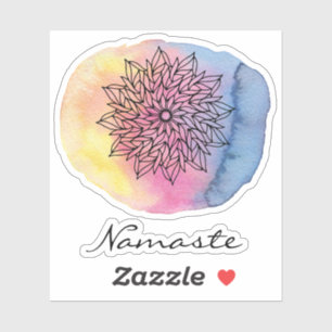 *~* Namaste Mandala Abstrakte Aquarellaufkleber Aufkleber