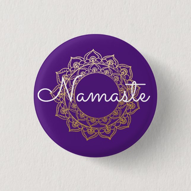 Namaste Mandala Button (Vorderseite)