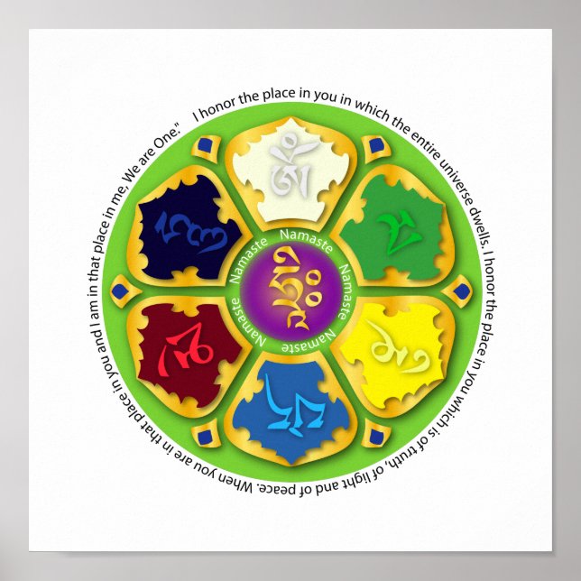 Namaste Mandala - grün Poster (Vorne)
