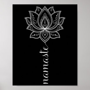 Namaste Mandala Lotus Meditation Workout Yoga Lieb Poster