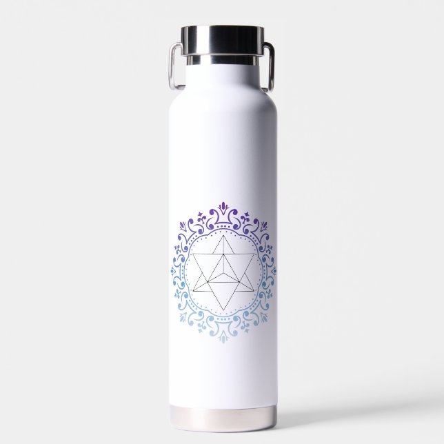 Namaste Mandala Merkaba Yoga Spirituelle Meditatio Trinkflasche (Vorne)