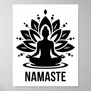 Namaste Meditation Yoga Liebhaber Entspannung Spir Poster