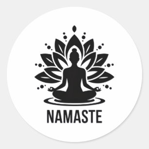 Namaste Meditation Yoga Liebhaber Entspannung Spir Runder Aufkleber