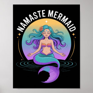 Namaste Meerjungfrau für Yoga-Liebhaber genießt Ze Poster