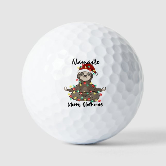 Namaste Merry Slothmas Verangled Golfball (Vorderseite)