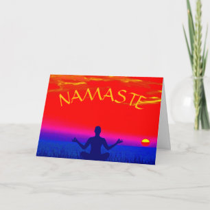 Namaste Mindfulness Meditation und Yoga Zen Sunset Karte