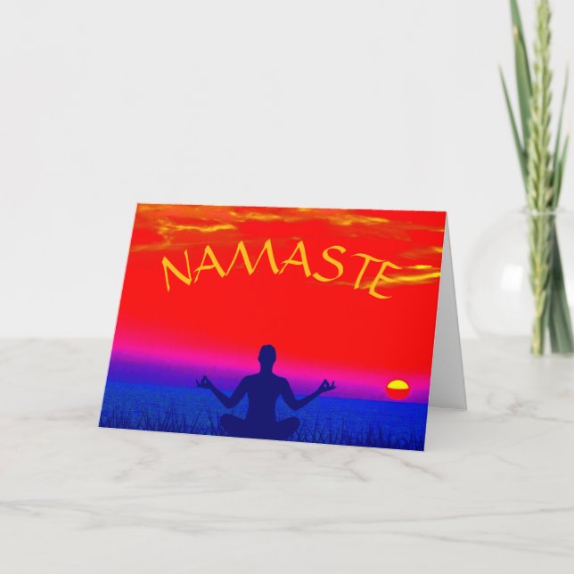 Namaste Mindfulness Meditation und Yoga Zen Sunset Karte (Vorderseite)