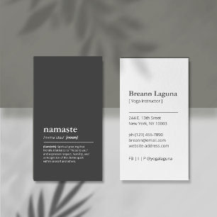 Namaste Minimalistischer professioneller Yoga-Inst Visitenkarte