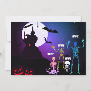 Namaste mit der Skelett-Familie: Whimsical Yoga Feiertagskarte