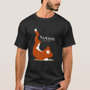 Namaste mit meinem Hund Lustiger Yoga-Hundebesitze T-Shirt
