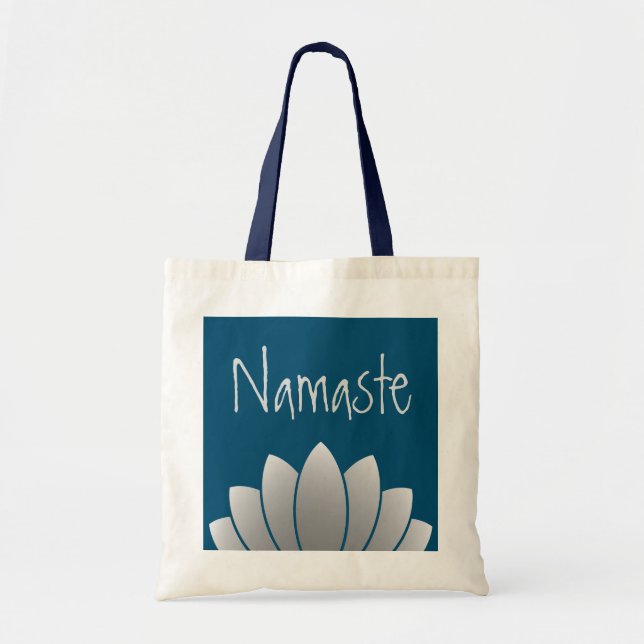 Namaste Modern Lotus Floral Tragetasche (Vorne)
