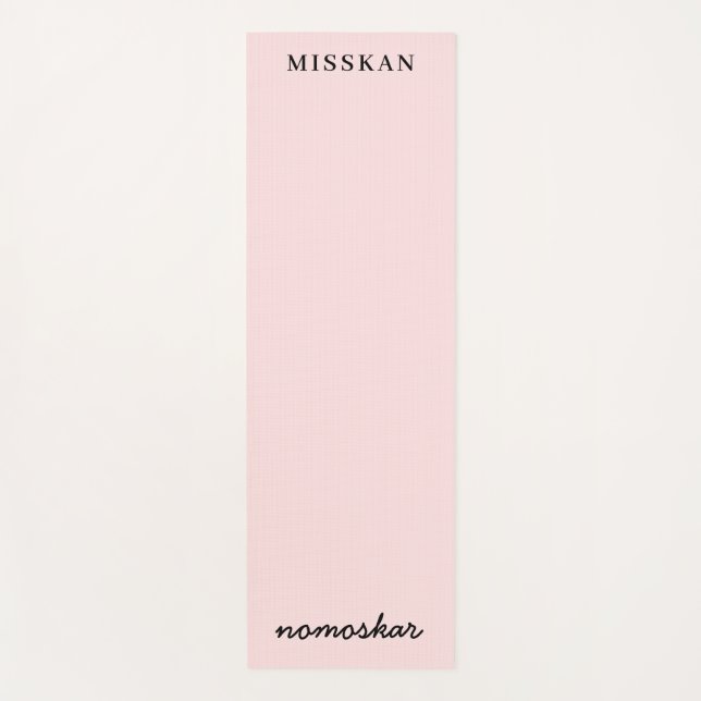 Namaste Modern Name Peachy Pink Meditationsstil Yogamatte (Vorderseite)