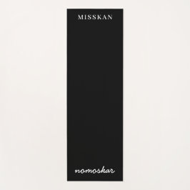Namaste Modern Name Spiritual Meditation Black Yogamatte