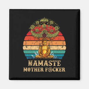 Namaste Mother F Cker Vintage Buddha Lustiger Yoga Magnet
